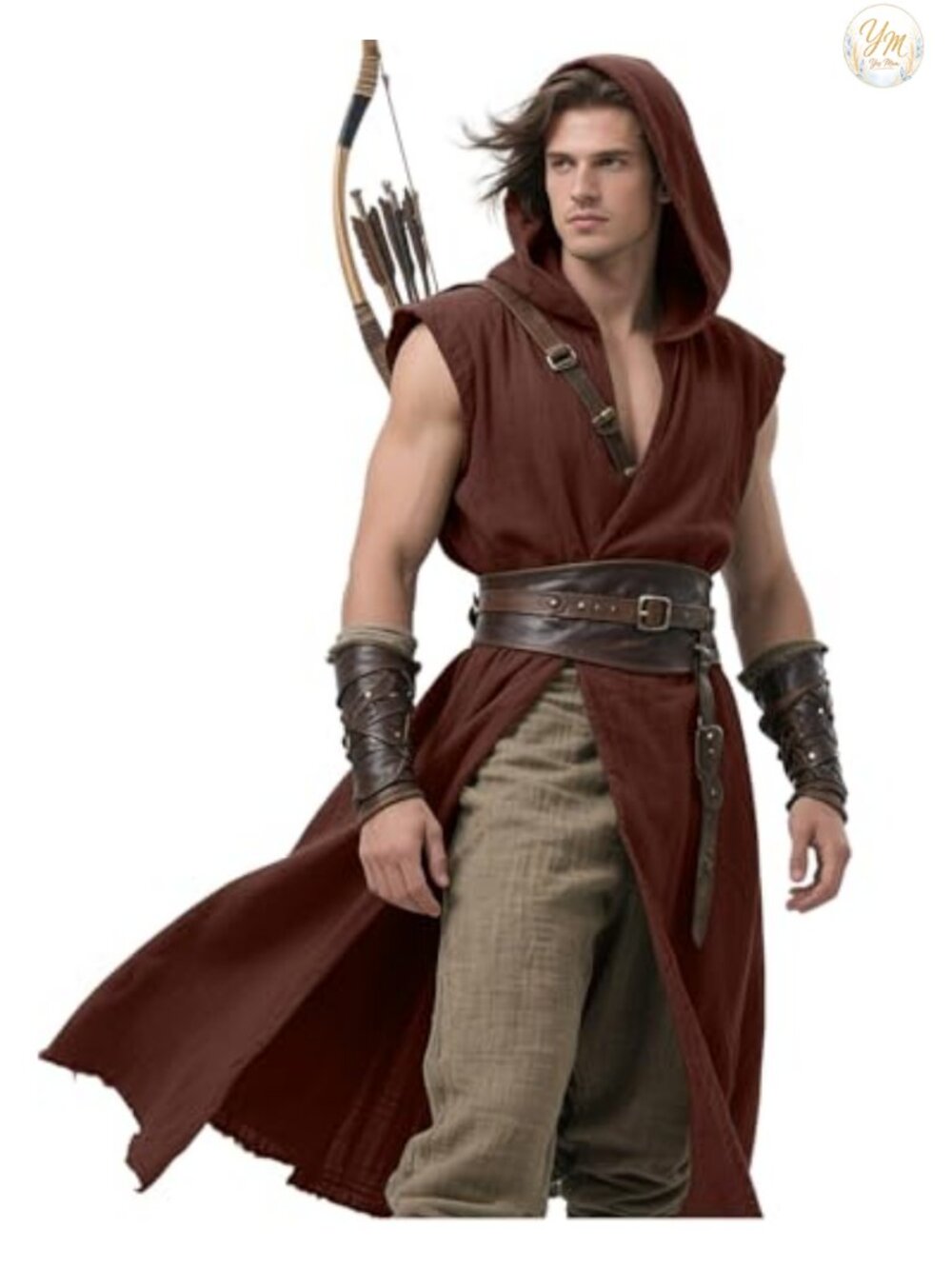Medieval Hooded Surcoat Renaissance Tabard Tunic Cloak
